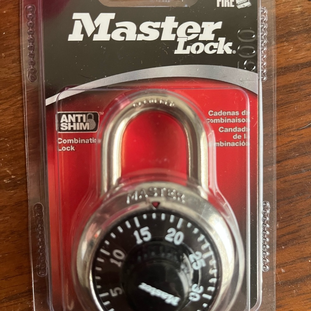 NWT Master Lock Combination Padlock - Black and Silver